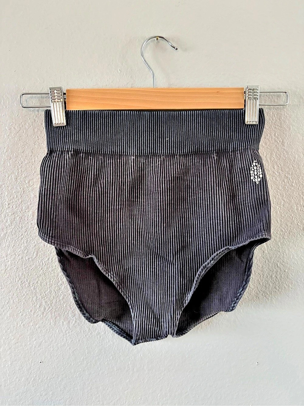 Free People Ribbed High Waist Bottoms Black